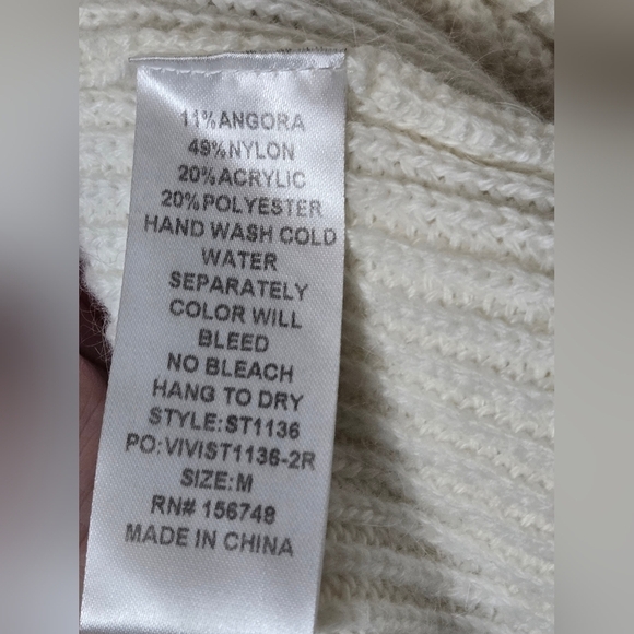 Women's Racheal Angora Hair Blend Fringe Sweater, Size Medium - Picture 3 of 3